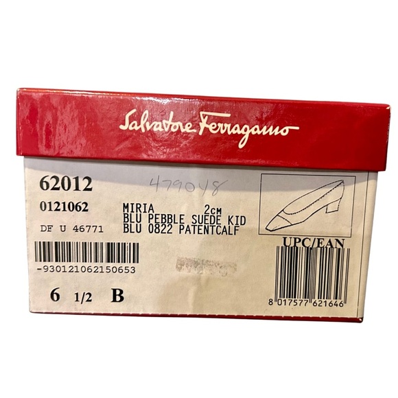 Salvatore Ferragamo Miria Suede & Patent Leather Block Heel Pumps - Picture 2 of 11